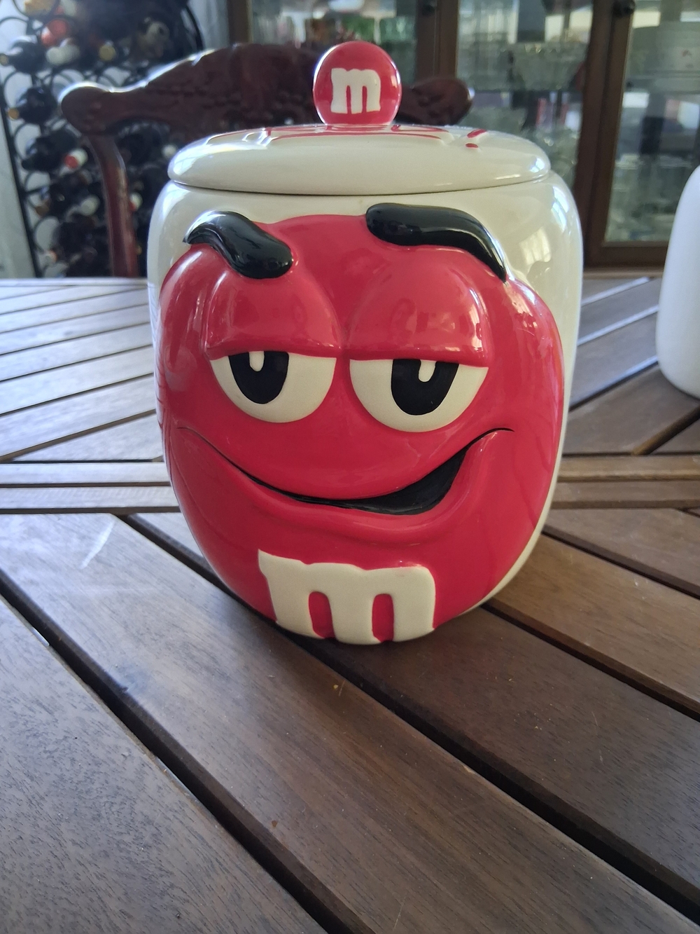 M&M's Red Ceramic Cookie Jar with Lid